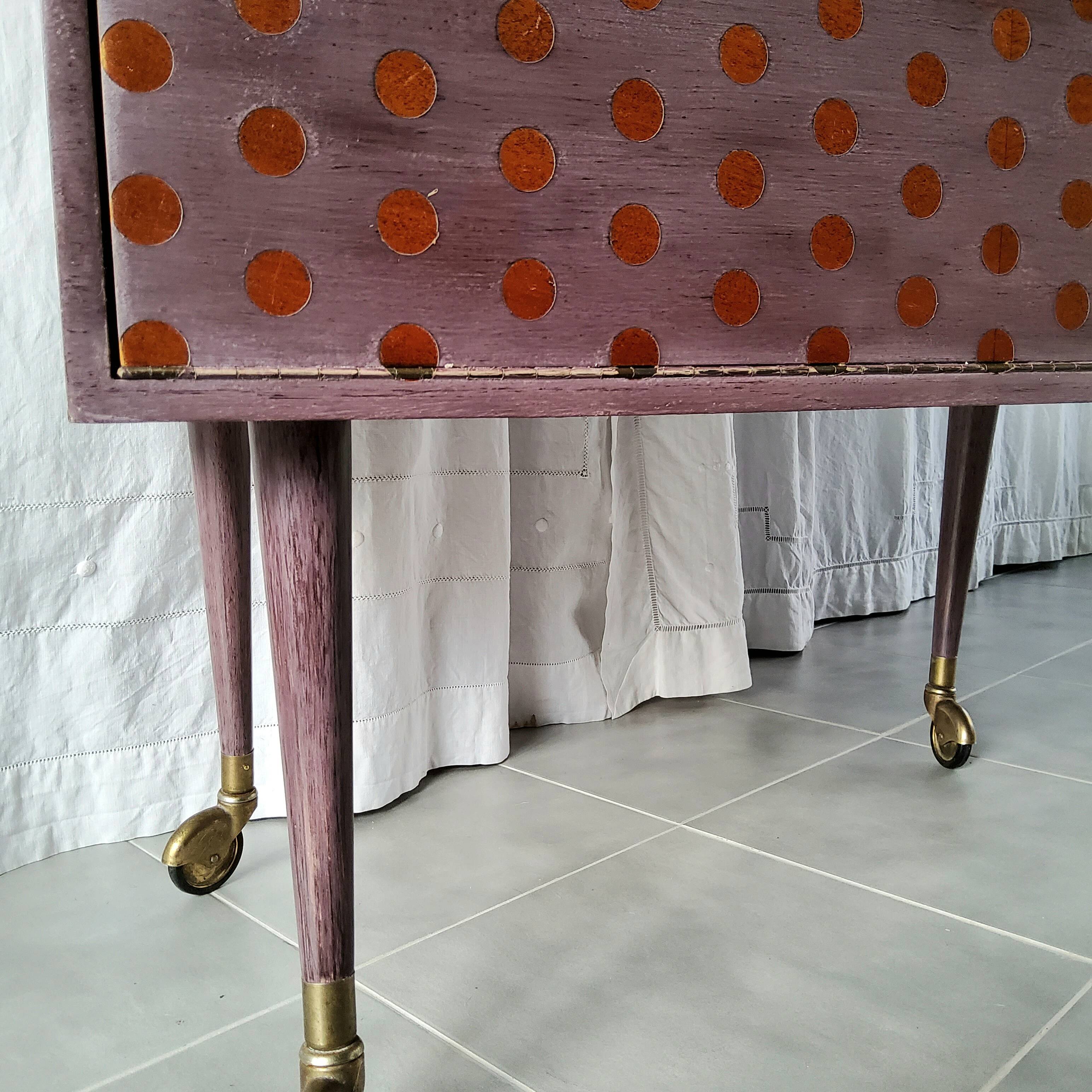 Vintage bar cabinet on casters