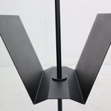 Porada Arredi Black Metal Minimalistic Magazinine Rack, 1980's, Italy