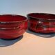 Red ceramic pieces by Gérard Hoffman (1917/1965).