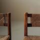 Handcrafted chairs in solid pine and woven straw – France, circa 1950