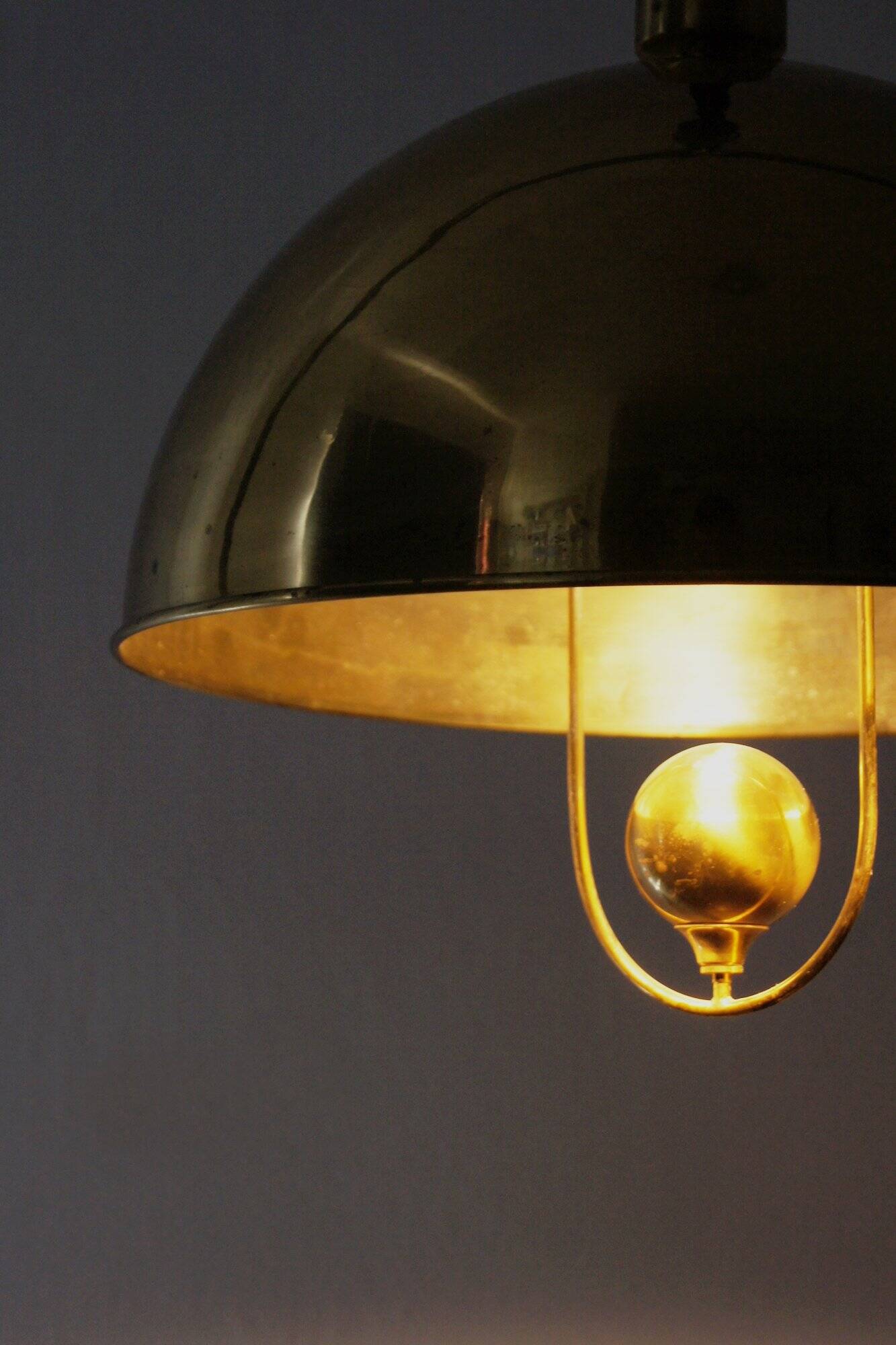 German Ceiling Lamp in Brass by Florian Schulz, 1970s