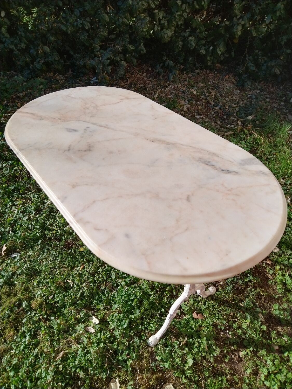 Bistro table with marble plaque