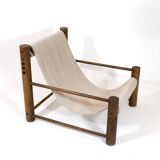 Solid wood armchair with adjustable backrest.