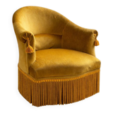 Mustard velvet armchair