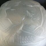 Artistar France - Art Nouveau suspension in molded glass and pressed motifs birds