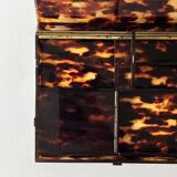 Tray - box with a lid in tortoiseshell plexiglass, 1970s design.