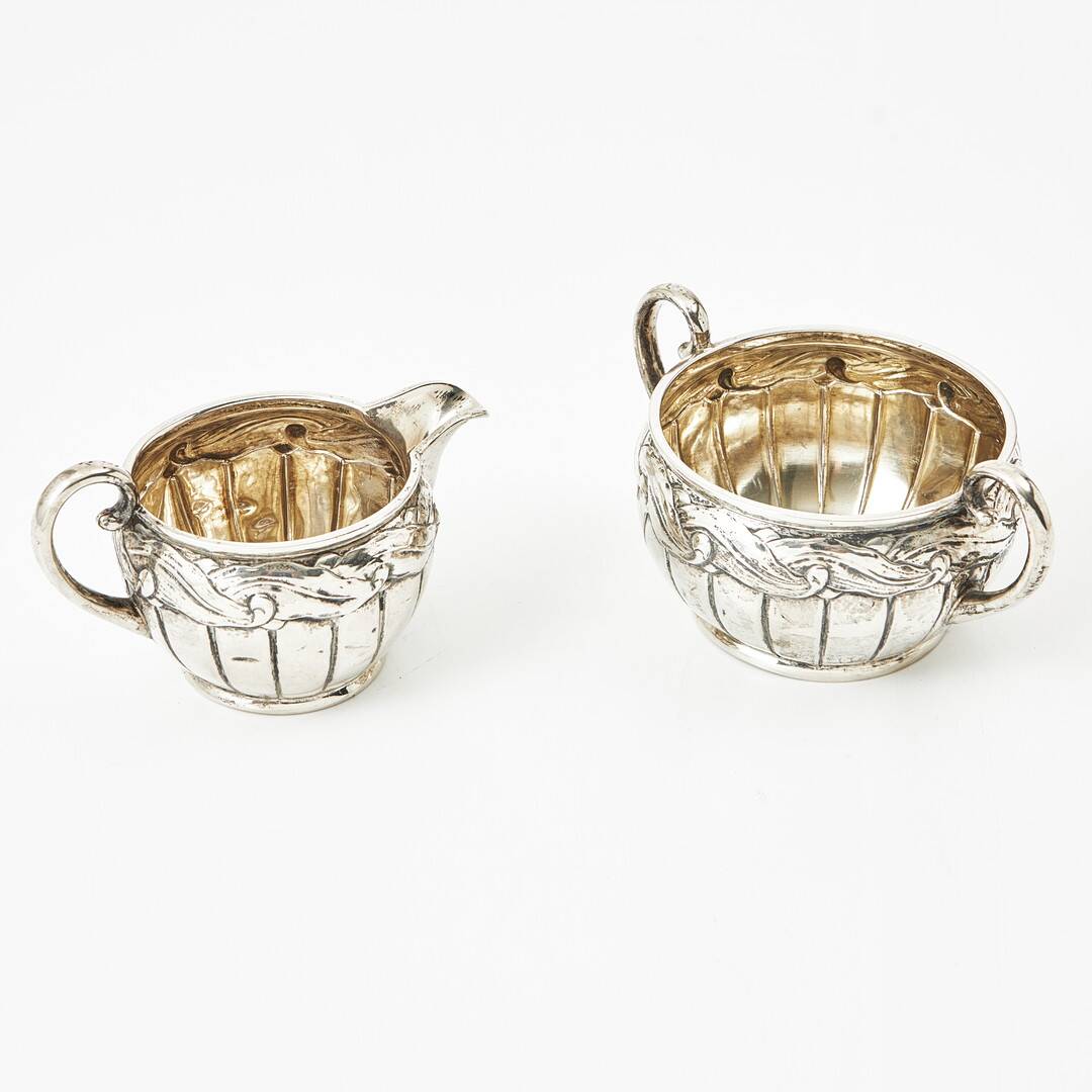 A silver sugar bowl and milk jug, Christian F. Heise, Copenhagen 1919