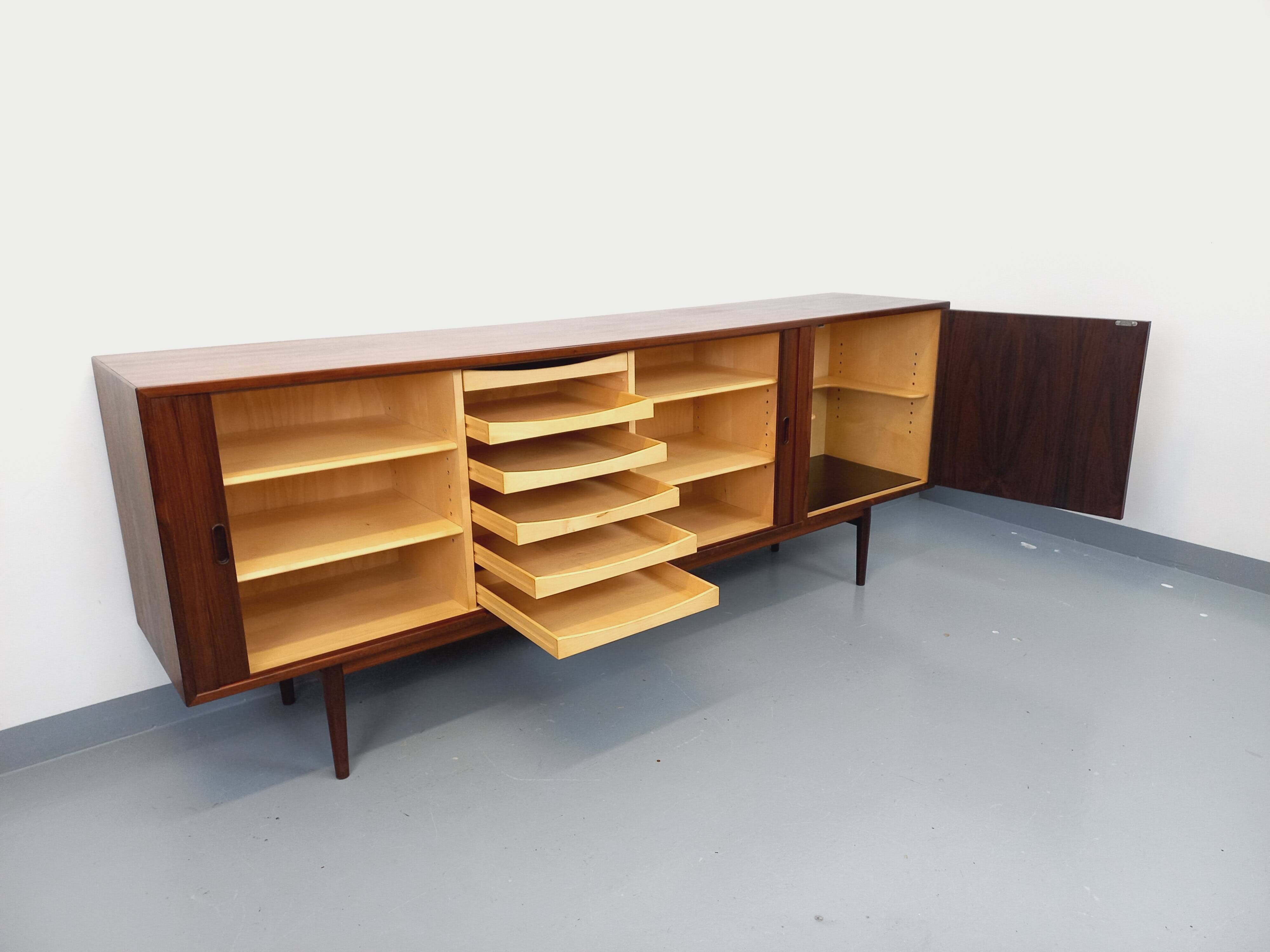 Vintage Scandinavian enfilade by Danish designer Arne Vodder in rosewood.