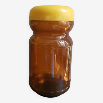 Vintage Nescafe yellow amber glass jar