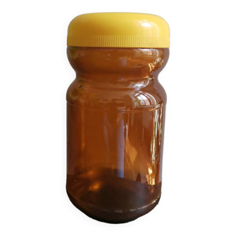 Vintage Nescafe yellow amber glass jar