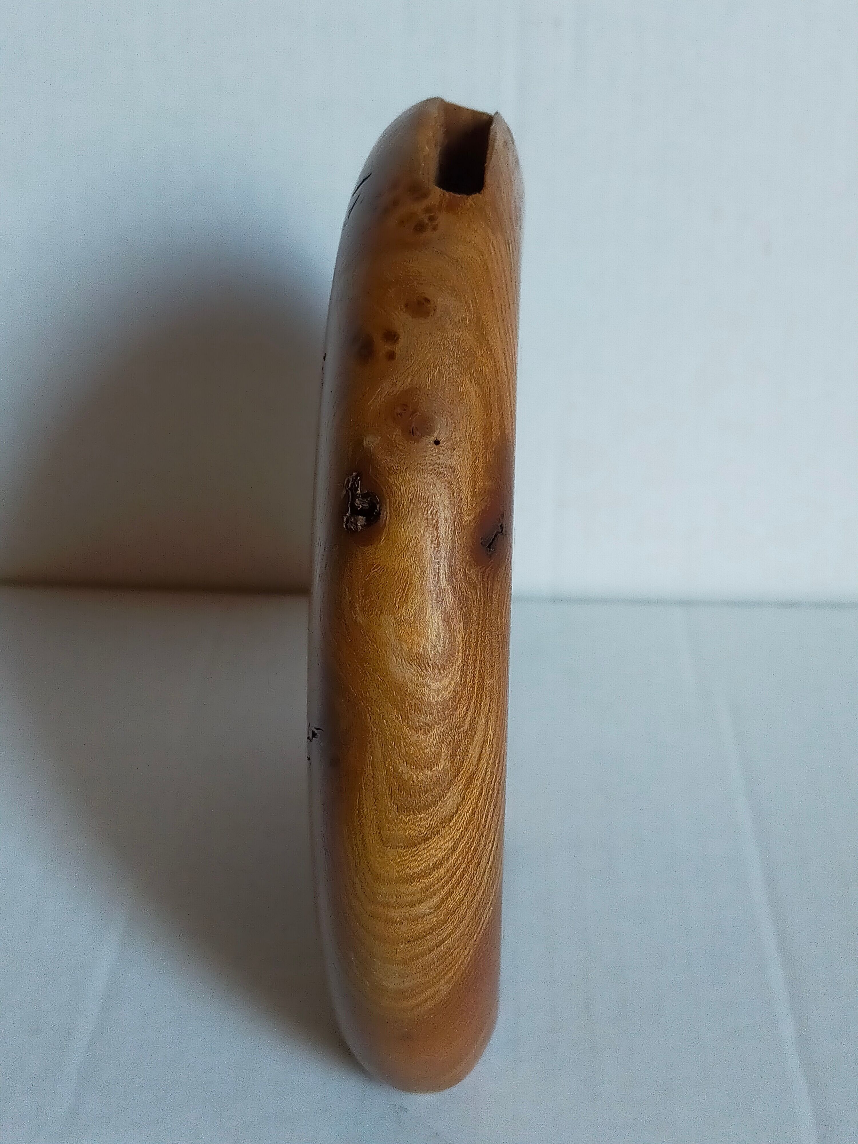 Solid wood vase vintage elm magnifying glass