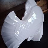 Lejan - poisson art deco en mouvement faïence craquelée rosé