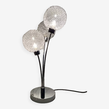 Contemporary lamp with 3 glass and metal balls to place (2 lamps available