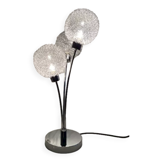 Lampe contemproraine avec 3 boules verre et métal à poser ( 2 lampes disponibles