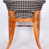 Fauteuil Biedermeier restauré, cerisier, ébène, Autriche-Vienne, années 1820