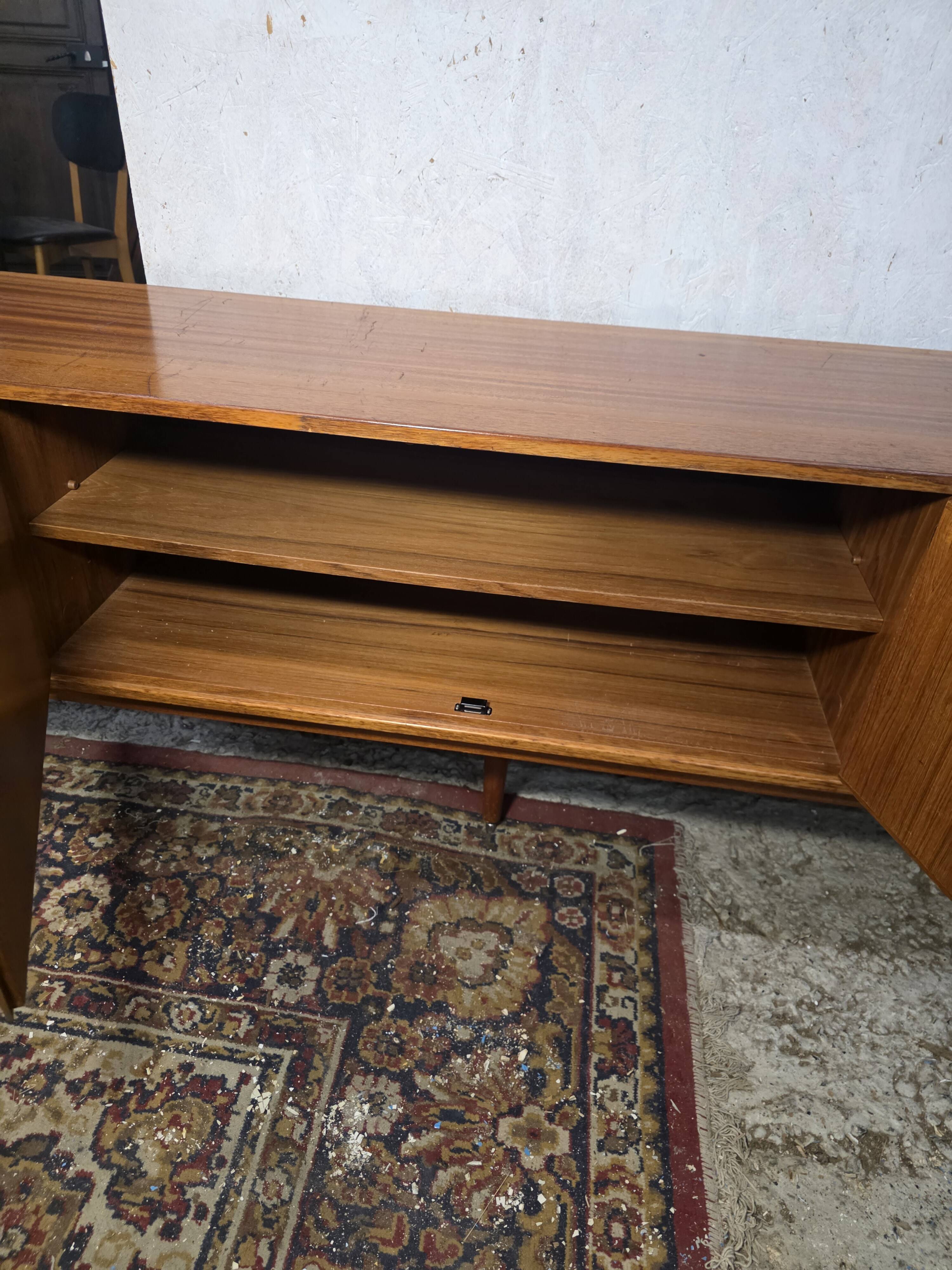 Scandinavian teak enfilade from the 1960s / 222cm in length.