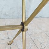 Vintage serving tray in brass and smoked glass 1960