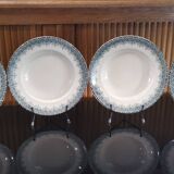 4 assiettes creuses en Terre de Fer Longwy modèle "Suzanne"