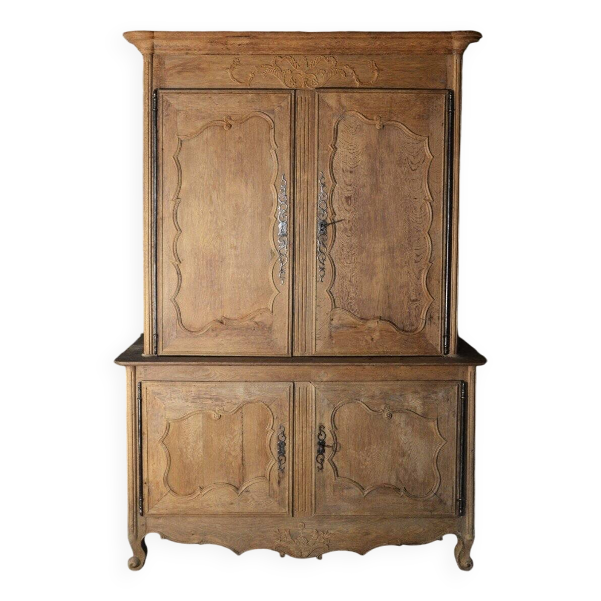 Two-part buffet in bleached oak, 18th century