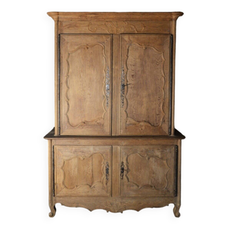 Two-Body Bleached Oak Buffet, 18th Century