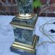 Column lamp base in Corinthian style in Napoleon III green marble.