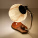 table lamp vintage art deco bauhaus, 30s, opaline marbled wood