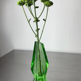 Green Faceted Vase by Seguso, Murano glass, Italy, 1970