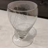 17 small crystal liquor glasses, chiseled pattern - Perfect condition.
