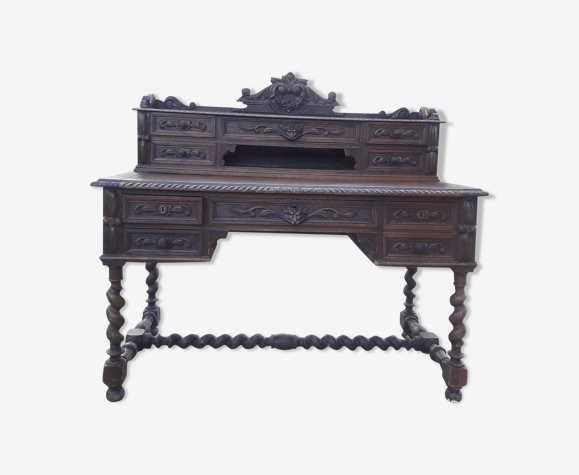 Bureau en chêne style louis XIII