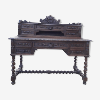 Oak desk louis XIII style