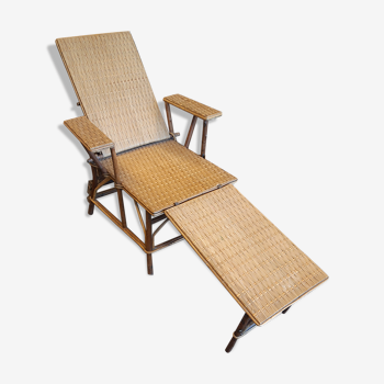 Wicker chaise longue circa 1900