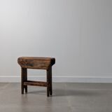 Wabi Sabi pine wood cowboy style stool, 1970s