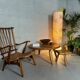 Vintage oak stool – tripod