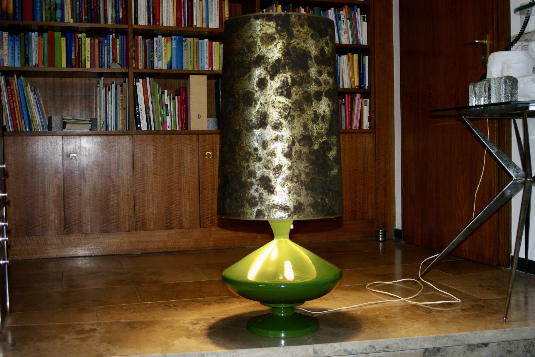 Vintage toupie floor lamp in ceramic from temde switzerland 1960