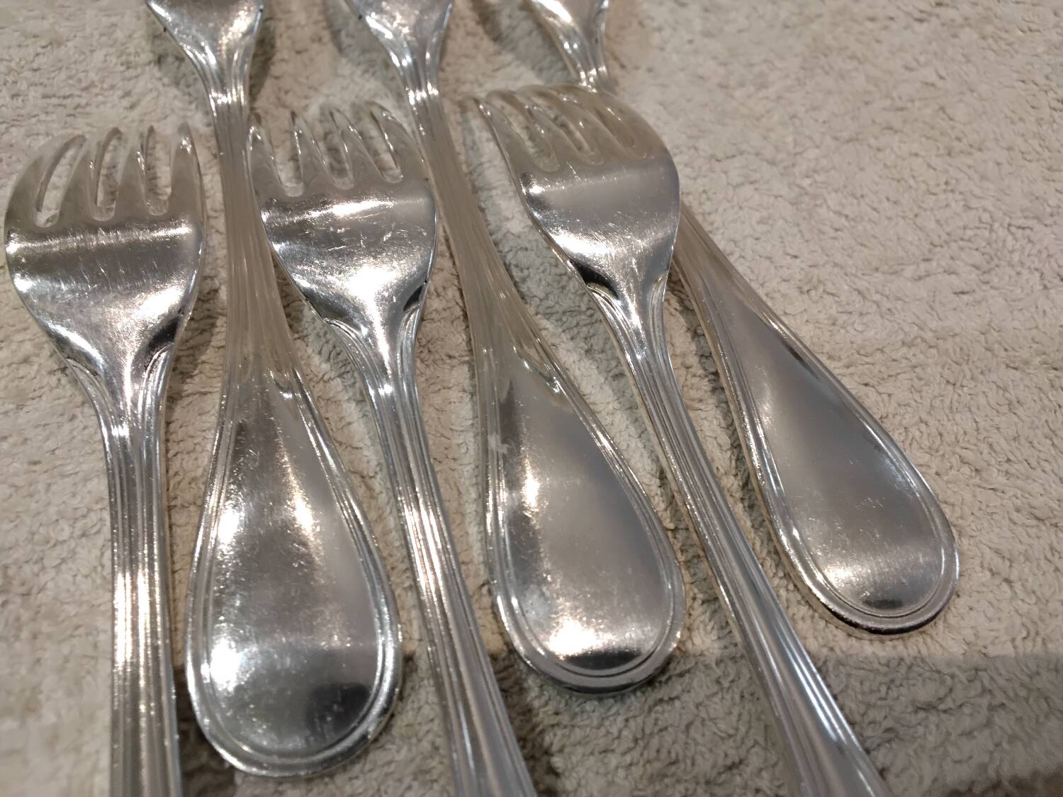 6 silver-plated dessert forks by Christofle, Albi pattern