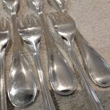 6 silver-plated dessert forks by Christofle, Albi pattern