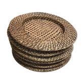 Lot de 6 sous assiettes en osier