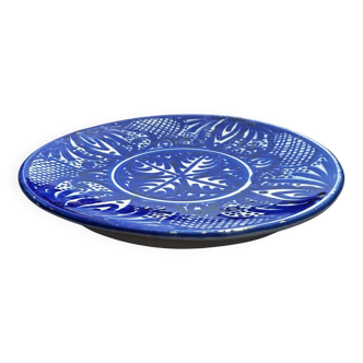 Plat décoratif bleue | fait main | motifs nord africaine