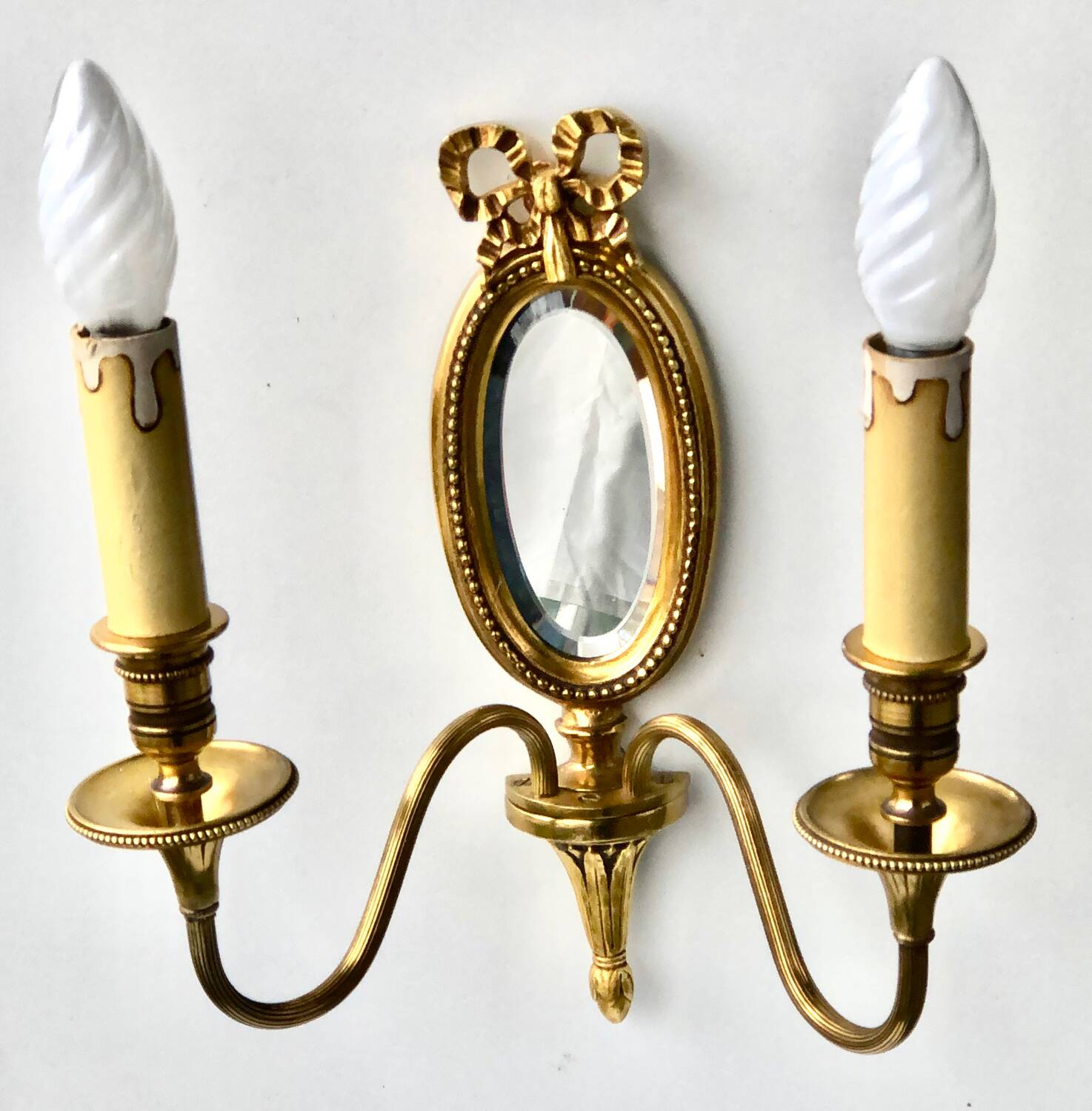 Louis XVI Wall Lamp Lucien Gau Mirror