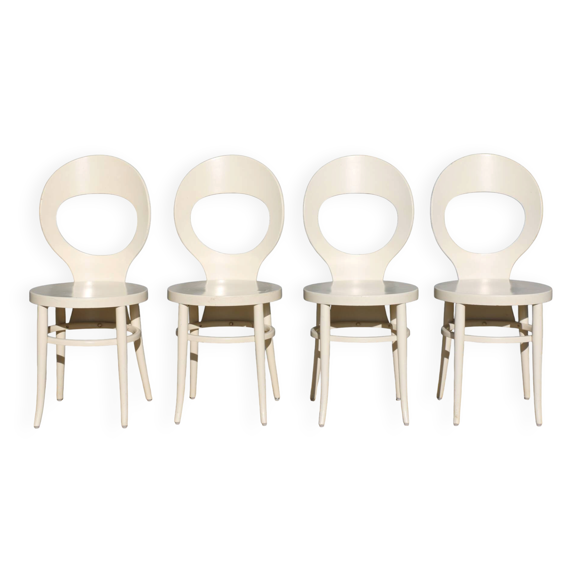 4 BAUMANN white seagull chairs