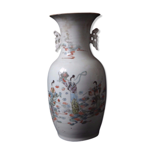 Vase Chinois porcelaine 43cm Qing