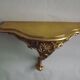 French vintage regency style gold resin half round console wall table 4022