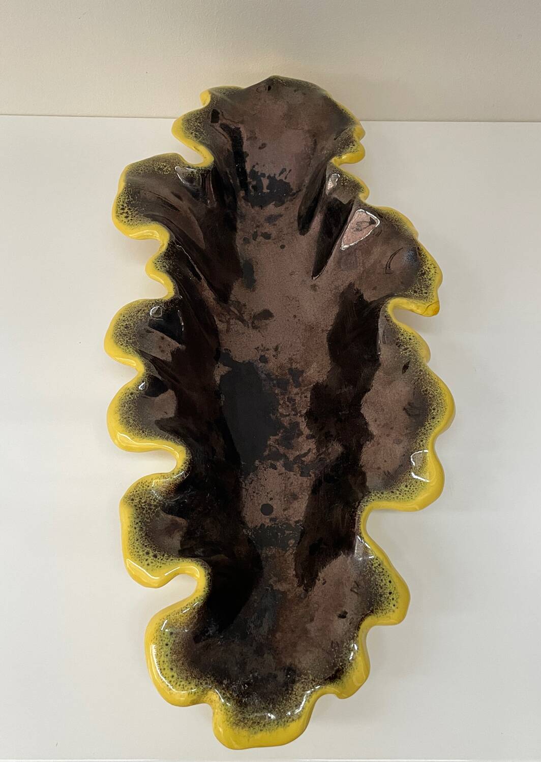 Ceramic leaf centrepiece Ceramidi Marseille vintage ceramics