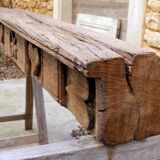 Old pediment beam carved lintel fireplace heart rosette