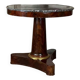 Empire style pedestal table in mahogany, gilt bronze, grey Saint Anne marble top, circa 1800