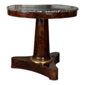 Guéridon Empire en acajou, bronze doré, marbre à gorge gris Saint Anne, vers 1800