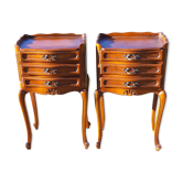 Pair of cherry bedside tables 3 drawers