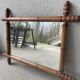 miroir ancien en bois tourné imitation bambou 1940