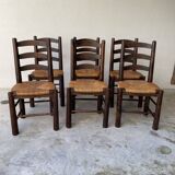 6 Brutalist Georges Robert chairs c.1950