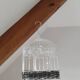 Cage for metal decoration, white patina and rattan, wedding decoration, aviary